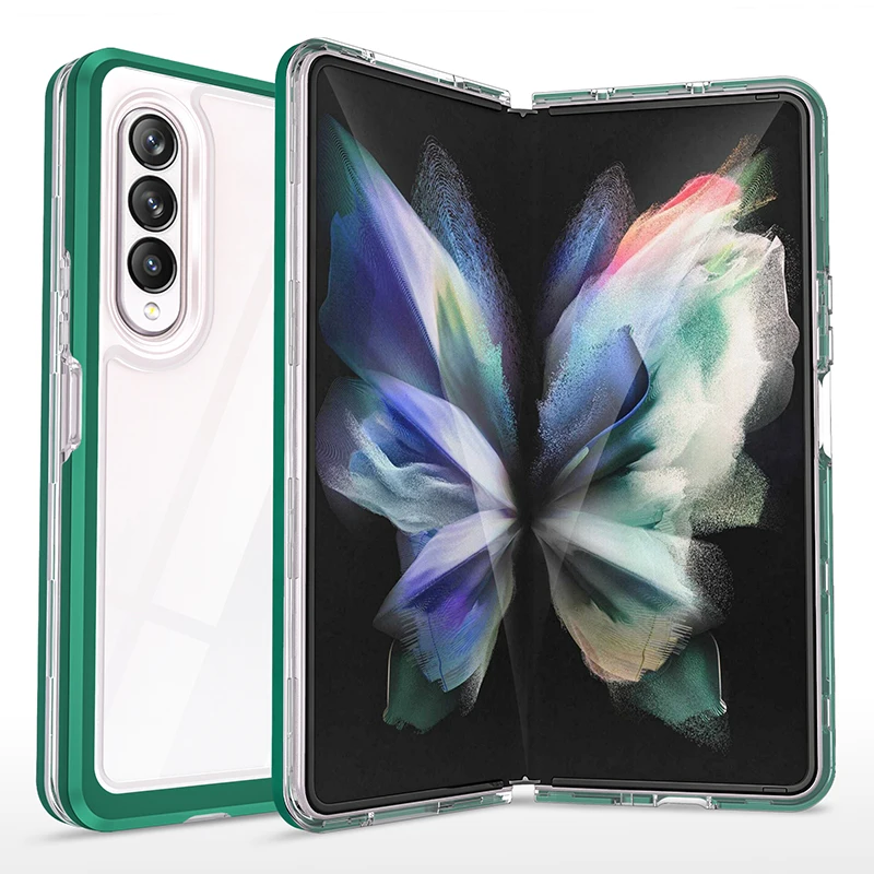 

Leyi wholesale cheap foldable transparent 100% case Galaxy PC TPU anti shockproof phone cases for samsung z fold fold3