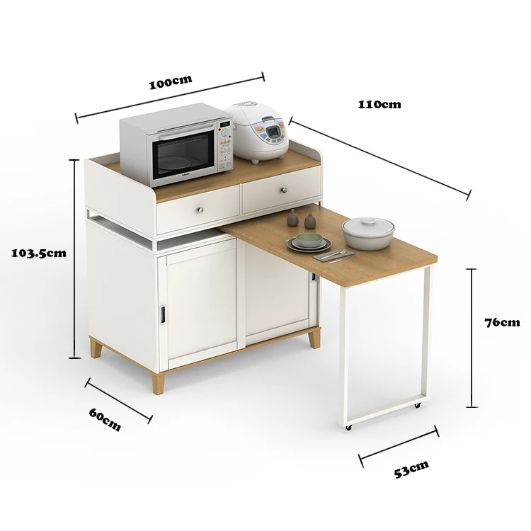 
white modern kitchen cabinet furniture with portable adjustable table wood design small kitchen island 