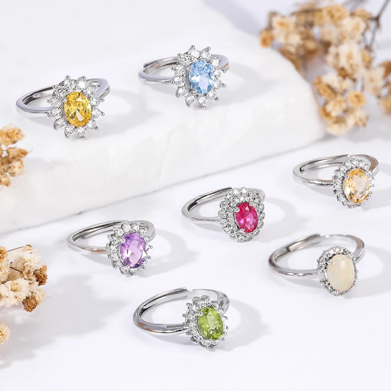 

HOVANCI Crystal Gemstone Couple Engagement Zircon Personalized Wholesale Price Woman Wedding Ring
