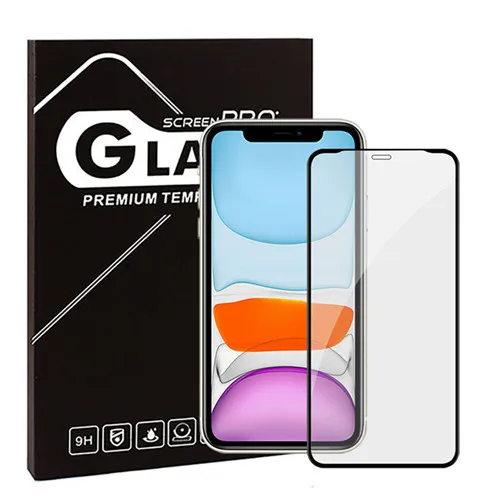 

2020 New 2.5D Silk Full Glue Full Screen Cover Oem Tempered Glass Screen Protector For Iphone 11 Pro Max X Xs Max Xr, Hd transparent