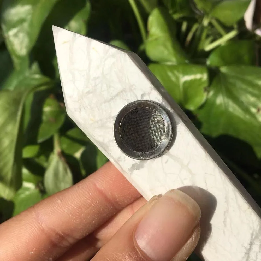 厂家直销天然水晶抛光白松抽烟斗的礼物