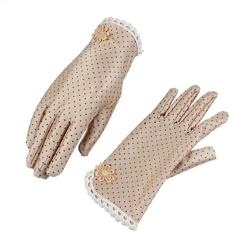 

Women's Fashion Cotton Summer Lace Patchwork Anti-skid Sun Protection Driving Short Thin Dot