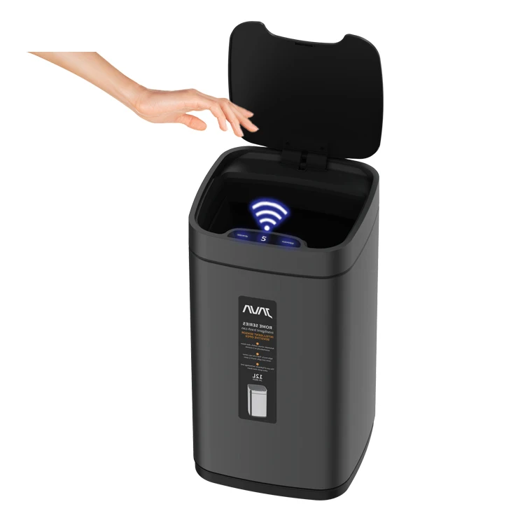 

Intelligent Induction Sensor Garbage Bin Top Open Smart Trash Can With Locking Lid