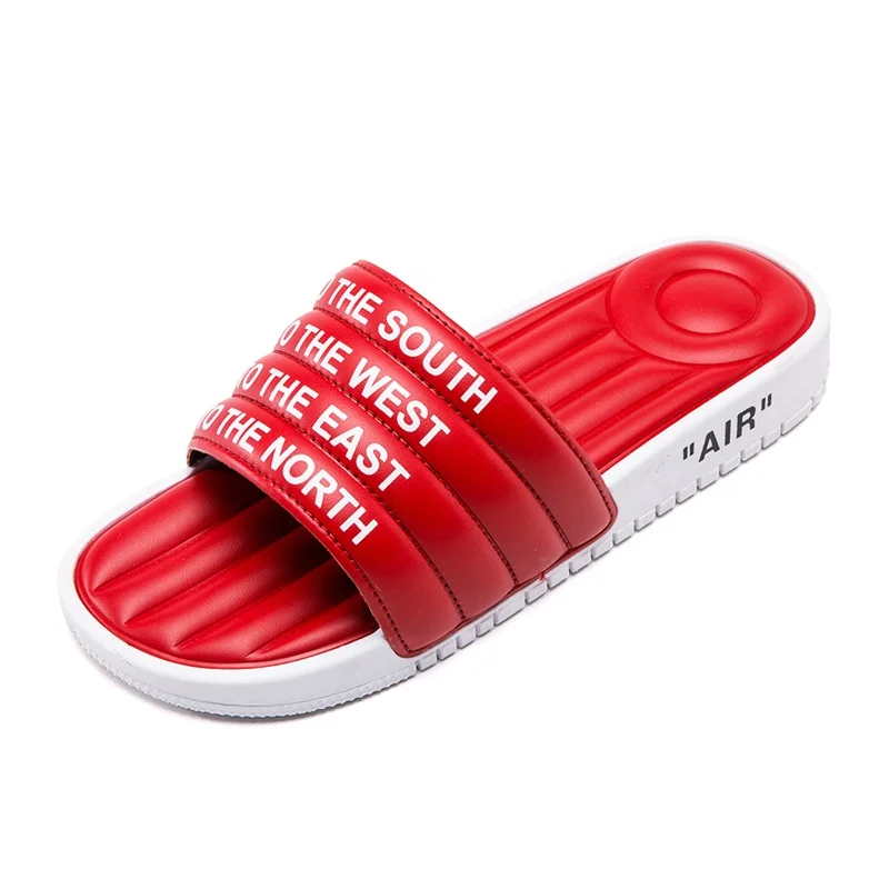 

Hot High Quality Letter Printed Pu Summer Fashion Slipper For Men