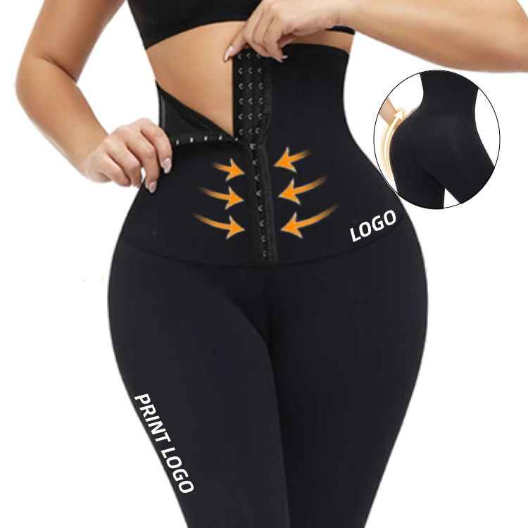 

Logo Service High Waist Trainer Leggings Yoga Pants Seamless Shapewear Leggings Waist Trainer, As shown
