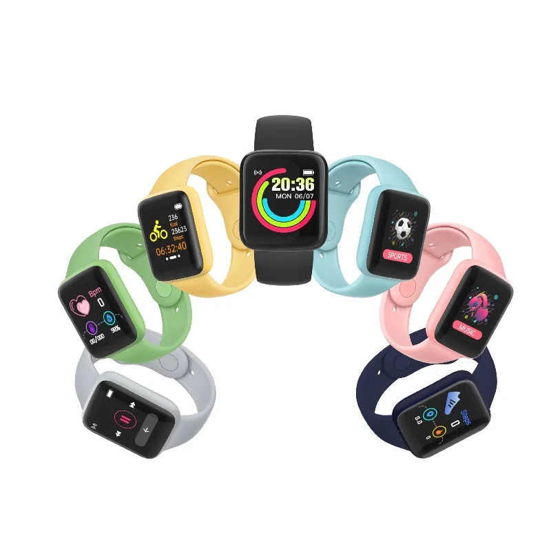 

Y68 D20S Macaron color smart watch BT electronic exercise bracelet health monitoring sleep alarm clock step counting