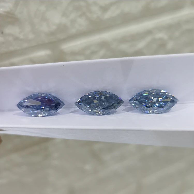 

Yuying Gems Hot sale 1.0ct Marquise Shape Moissanite Loose Gemstone New Color Sapphire Blue Moissanite