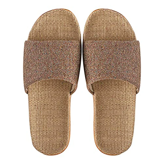 

Flax Woman Sandals Slipper Custom Wholesale Nature Comfortable Slippers For Outdoor Slippers