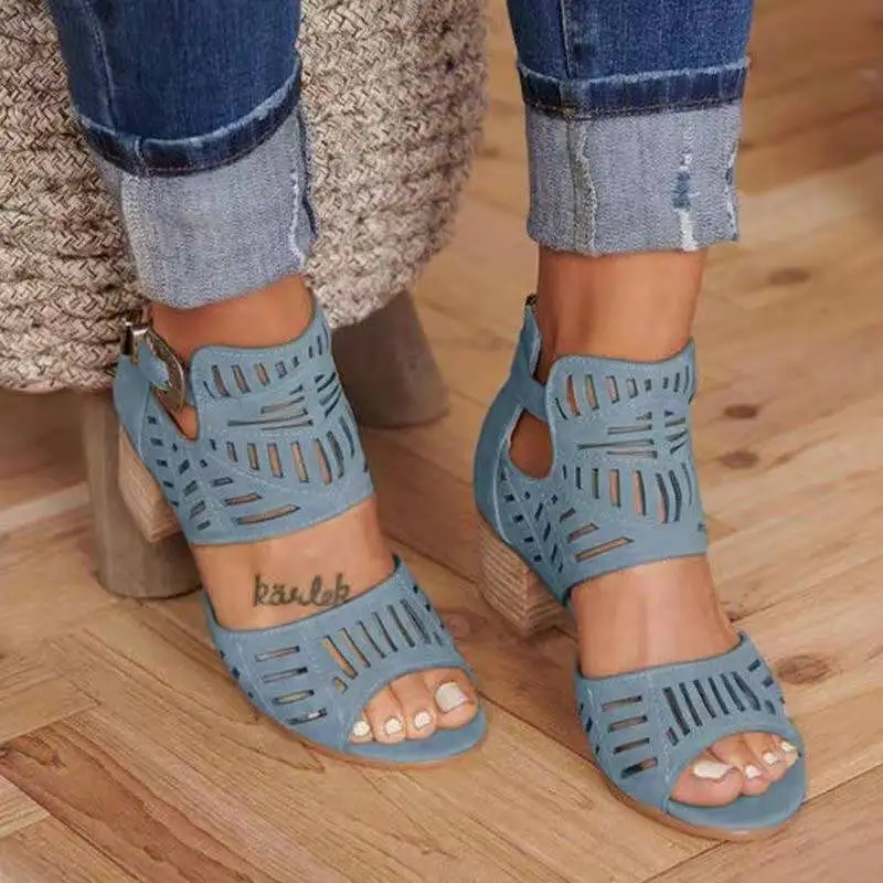 

Women's Wedge Sandals Mid-High Heel Summer Ladies Shoes Casual Wedding Women Sandals, As pictures