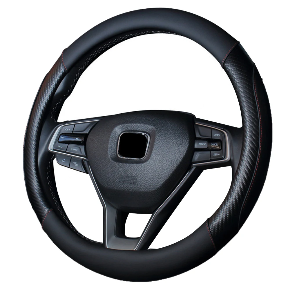 

Muchkey protect car steering wheel Leather steering wheel cover fits most vehicles non slip protective cover