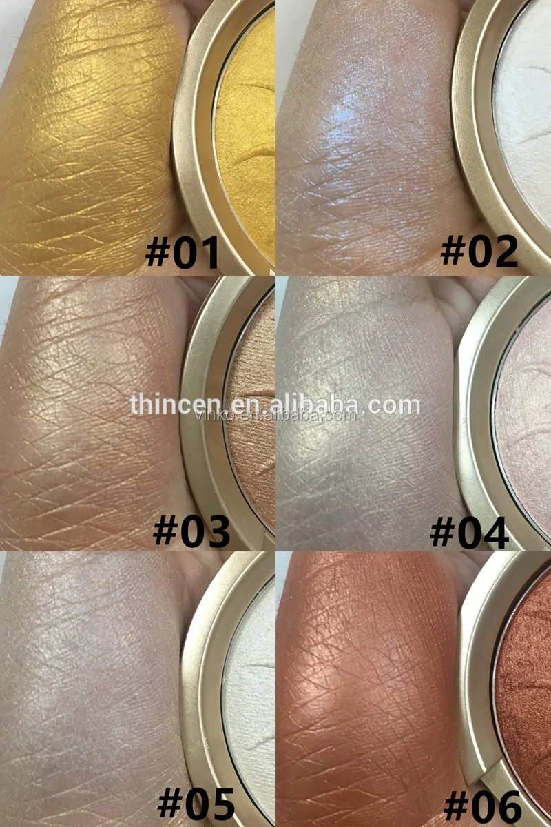 Glow Shimmer Private Label Face Golden Baked Pressed Powder Makeup Highlighter