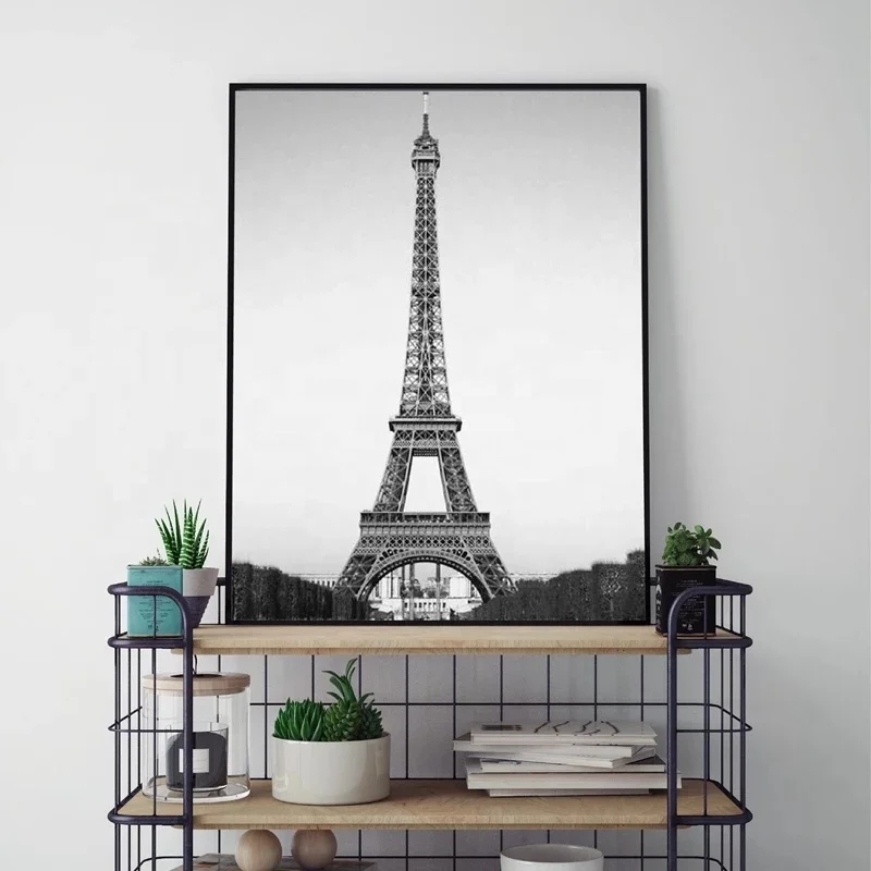 

Eiffel Tower Decor Canvas Paintings Poster French Paris Wall Art Prints Black and White Paris Landscape Pictures Wall Decor