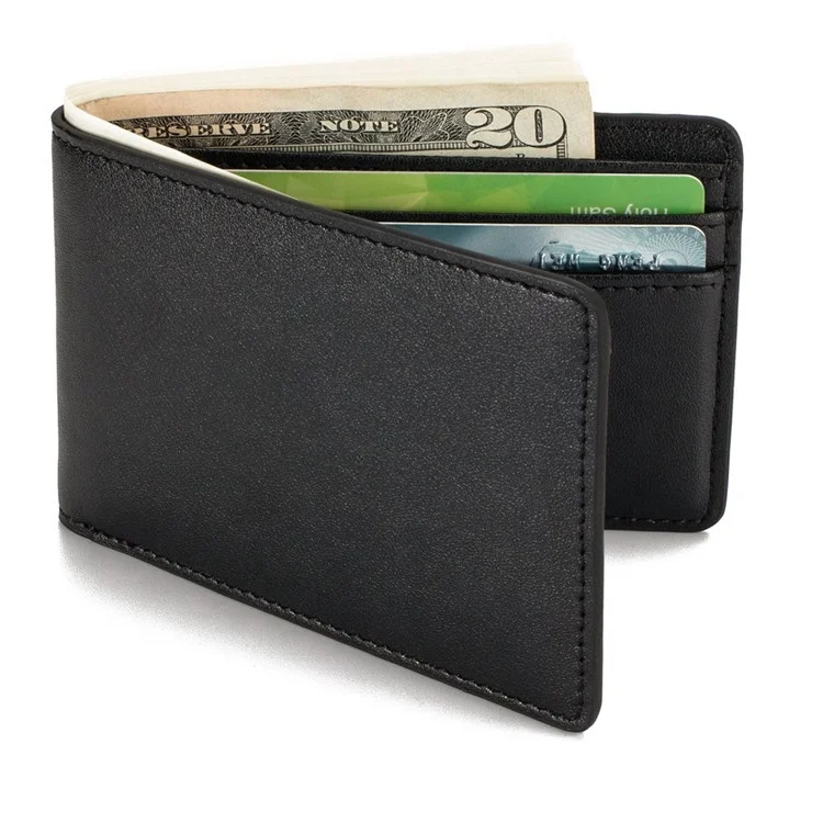 

thin slim genuine leather wallets high quality black credit card wallets for men