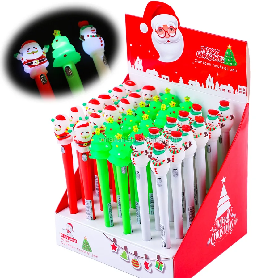 Wholesale Kawaii Cute Gel Ink Pen Christmas Light Up Pen Set - Buy ...