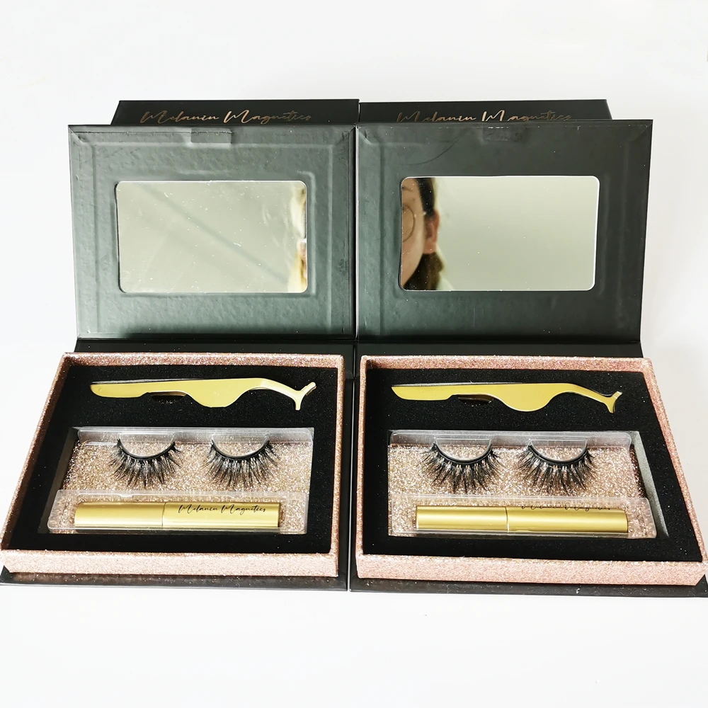 

wholesale magnetic eyelashes custom eye lash packaging box magic liner faux mink magnetic lashes with private label magnets lash