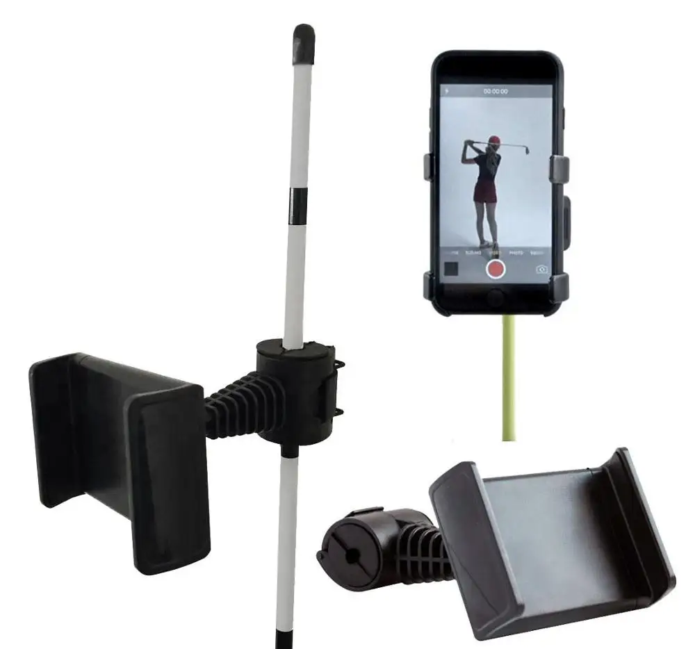

Golf Phone Holder Clip Golf Swing Recording Training Aids for Smart phone, Black