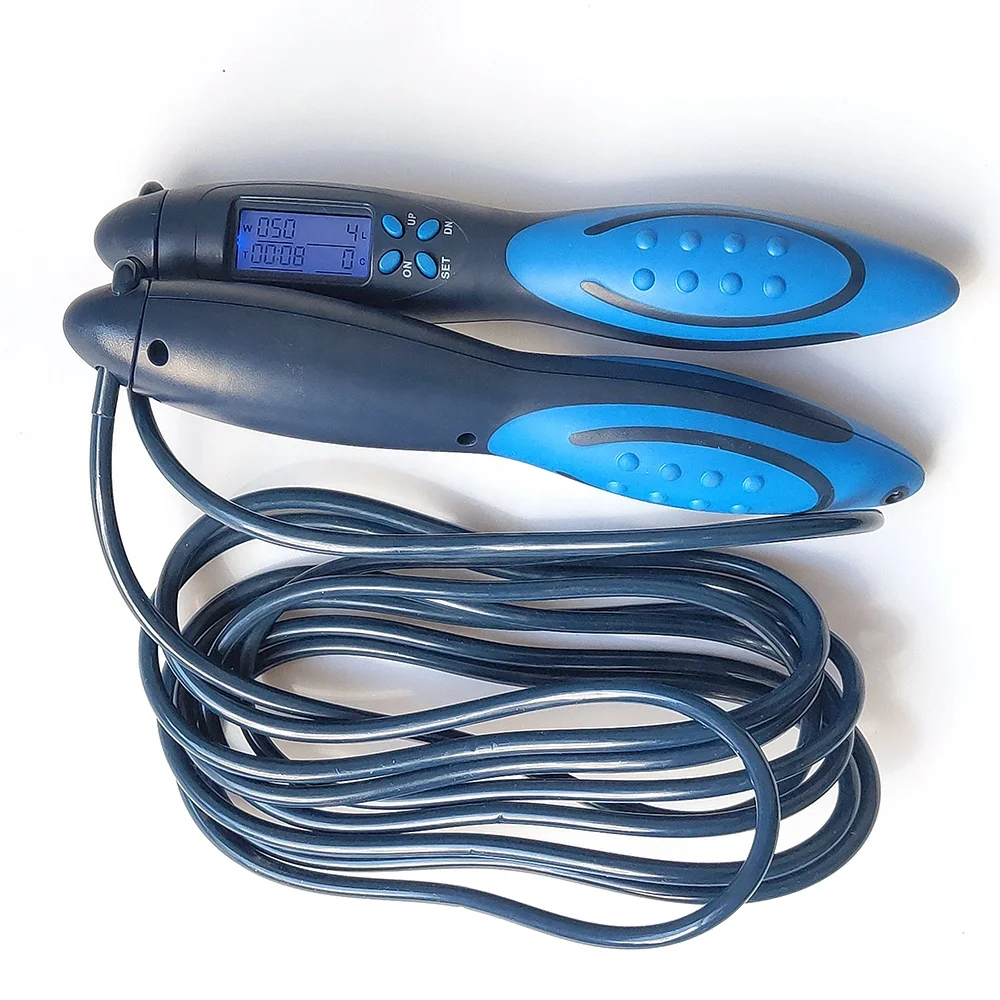 

Adjustable Home Exercise Equipment Home Jump Digital Weighted Skipping Rope, Blue