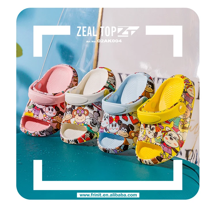 

Cute house pink slides EVA slippers for girls stylish baby sandals boys cartoon children chunky foam sandals summer Clogs