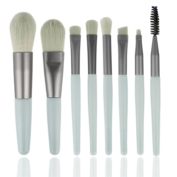 

DUODUOCOLOR New style beginner mini soft fur beauty tools portable in pouch high quality makeup brush set 8pcs D10356