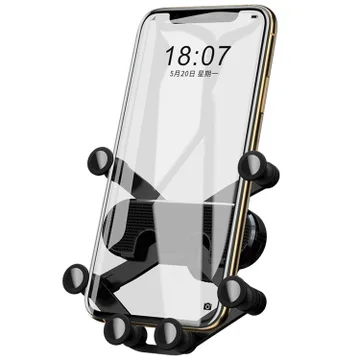 

2021 new Auto outlet buckle type gravity mobile phone bracket auto telescopic new mini - word car bracket, Blue/black