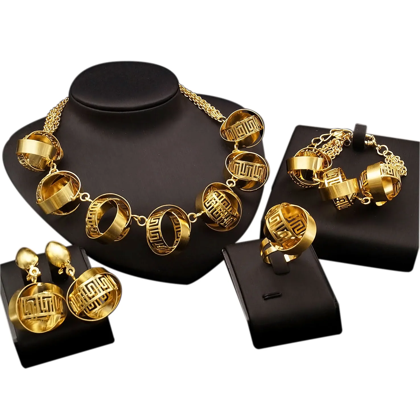 

Yulaili New 18K Italian Gold Designed For The Party Jewelry Set Beautiful And Noble Gift Women Plated Gold Fashion Necklace Sets