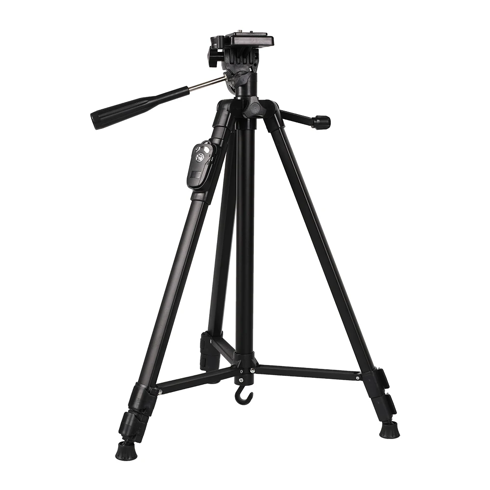 

Kaliou 3388 aluminum alloy camera Professional tripod for retractable height button hook portable handle digital camera holder, Black