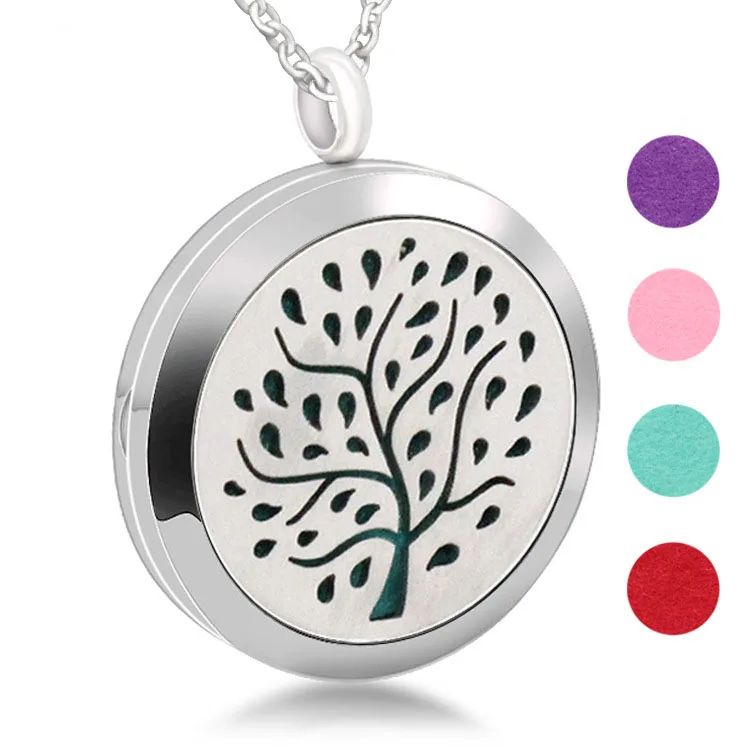 

Ruigang Random And Felt Pads 316L Stainless Steel Locket Pendant Aromatherapy Essential Oil Diffuser Necklace, Picture