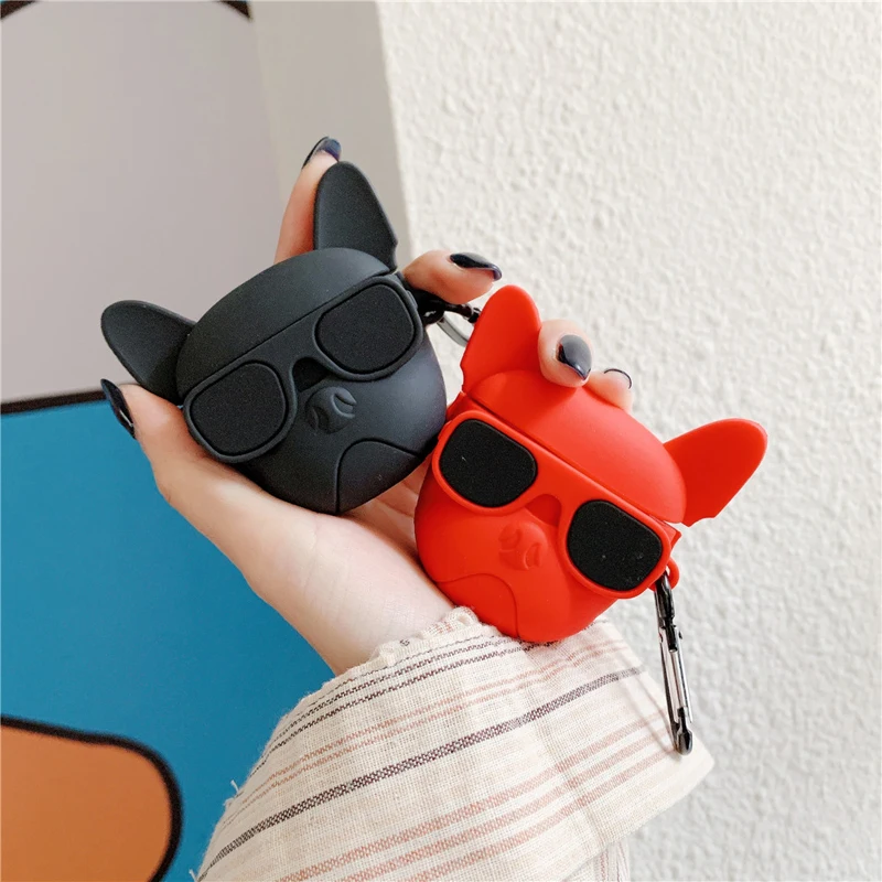 

Fashion Brand Bulldog Head Protecting Cover for Apple Airpods 1 2 Wholesale Earphone Soft Silicone Accessories Airpods Pro Cases