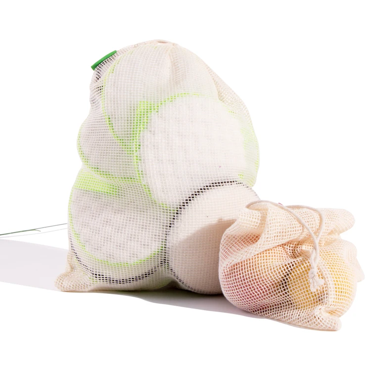 

Eco-Friendly Fabric Mesh Reusable Organic Cotton Mesh Shopping Bag