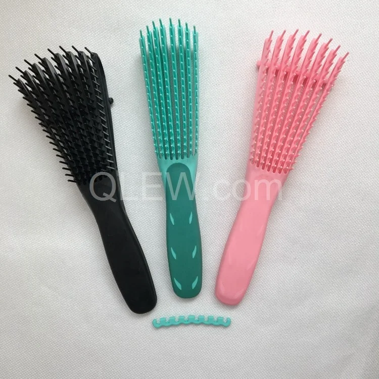 

Hot sale detangling hair brush for Shiny Curls, Black/green/pink
