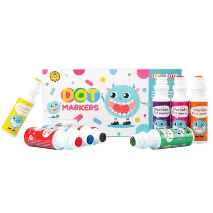 

Superdots New Design Little Monsters Washable Dot Painting Marker Set for Kids Easy-Grip Drawing Toys