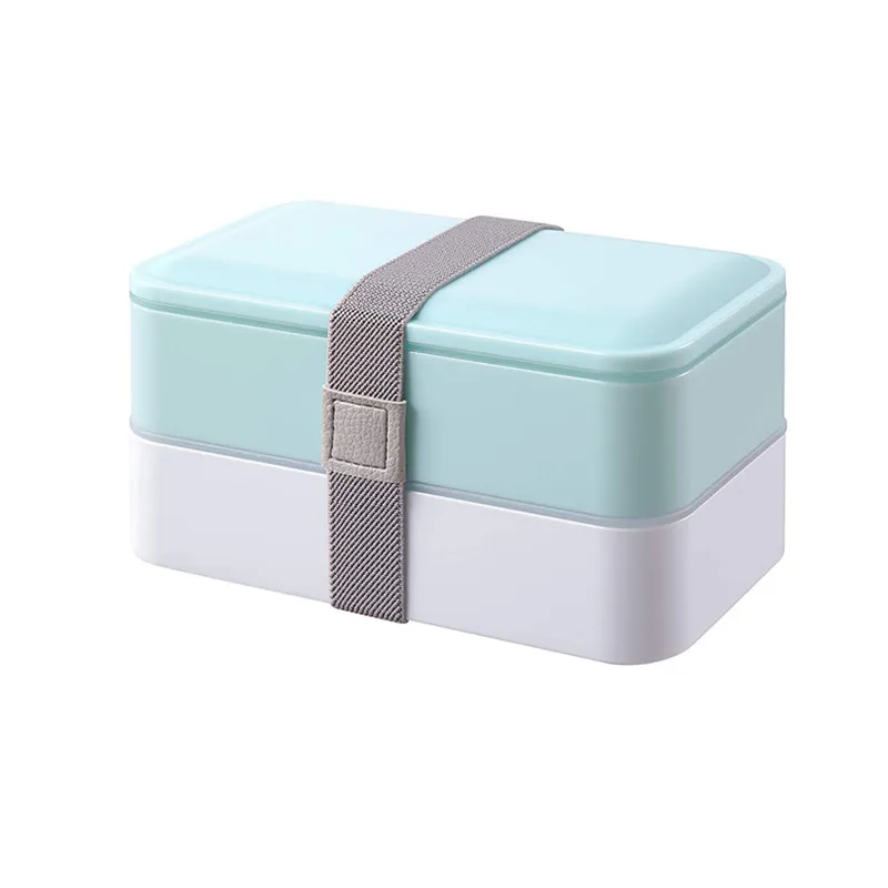 

Eco-Friendly Bento Lunch Box For Kids and Adults Plastic Lid High Stackable Bento Box, Pink green blue