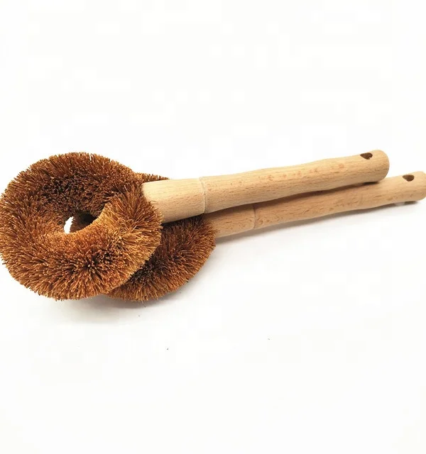 

Beech Handle coconut Fiber kitchen pot cleaning Brush