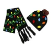 Wholesale Christmas children's wool lighting warm knit hat and scarf set