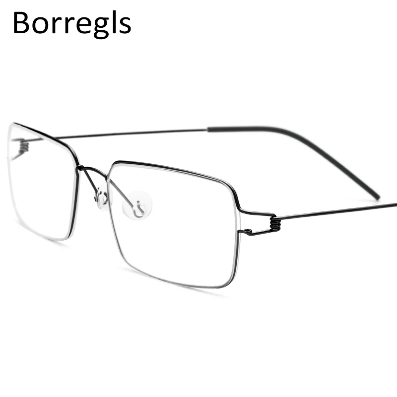 

Borregls Titanium Alloy Glasses Frame Men Prescription Eyeglasses Women Myopia Optical Frame Screwless Korea Eyewear 28606
