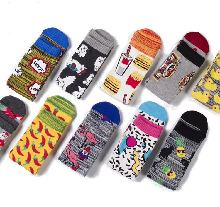 

Girls Novelty Tube Sock Cartoon Fun New Design Food Fashion Women Socks M-1703