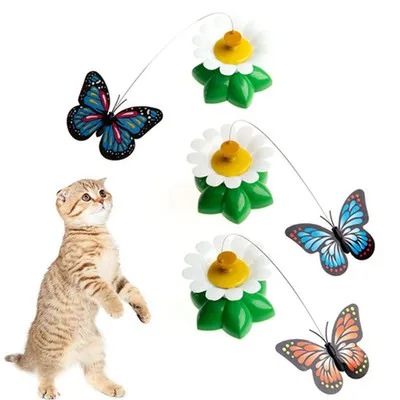 

cat toy interaction Electric flying butterfly bird electric Tease cat