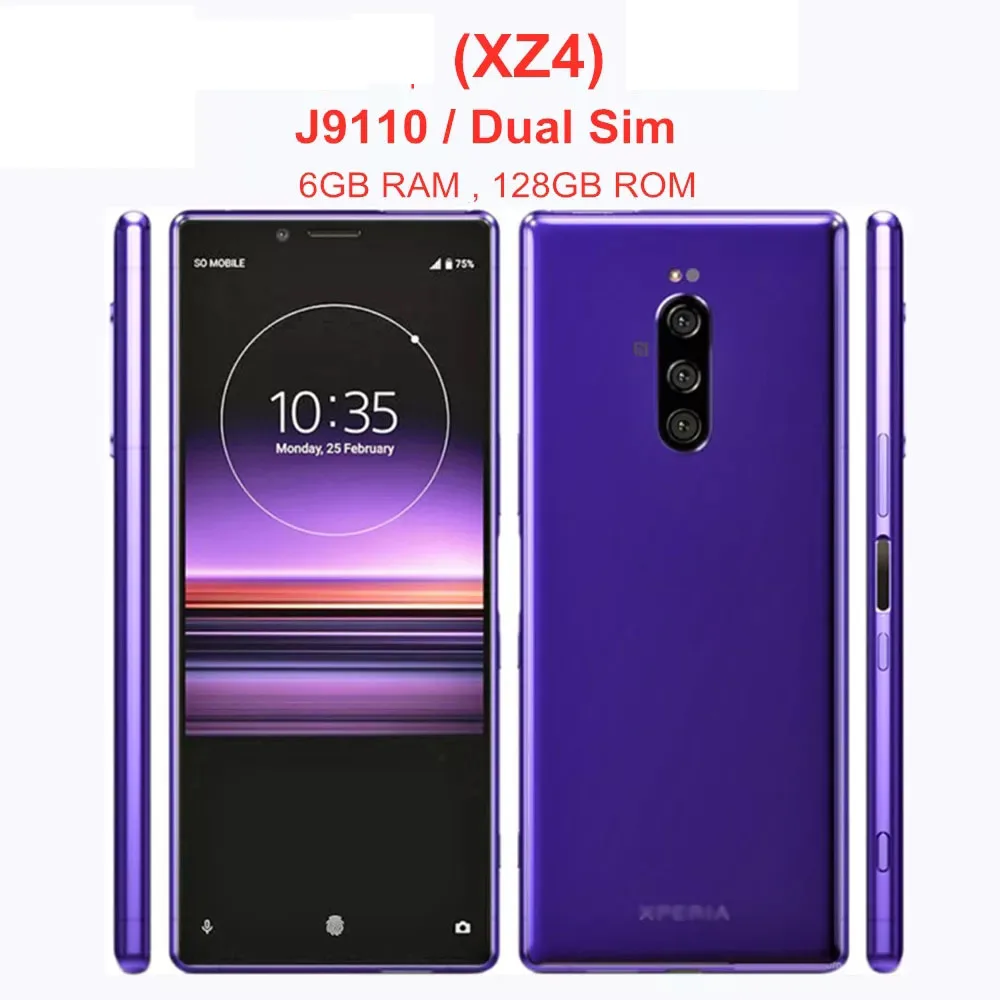 

Android Mobile phone 4G LTE 6.5" Octa core 6GB&128GB Triple 12MP Dual SIM Snapdragon 855 NFC For Sony Xperia 1 J9110 Xperia XZ4