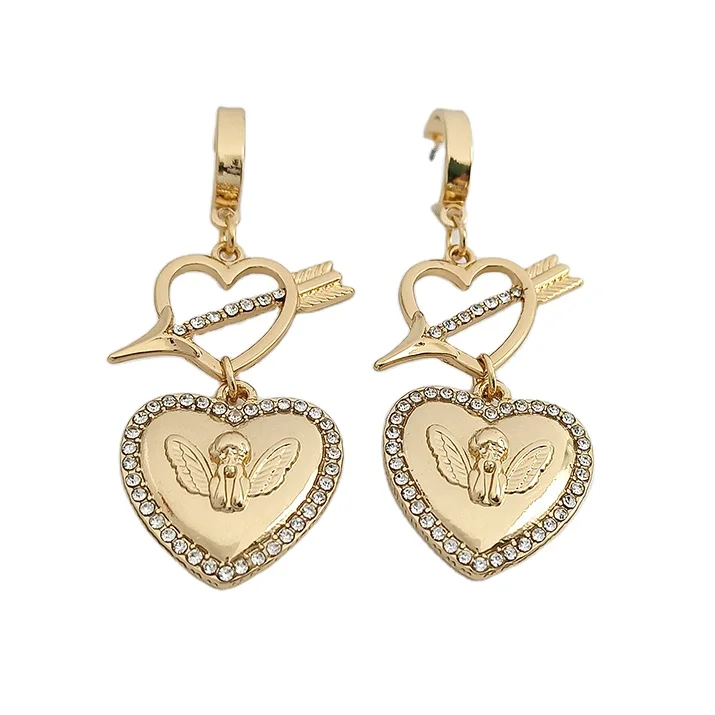 

Best Sellers in Europe and the United States Gold Plated Heart Drop Earring for Women