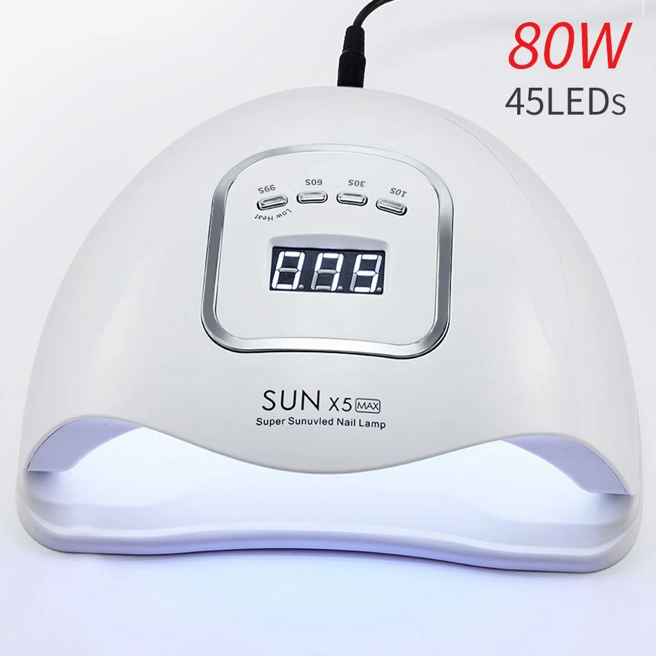 

2019 Newest 80W New UV Nail Lamp 45Pcs Top Sale New Nail Lamp UV Gel, White