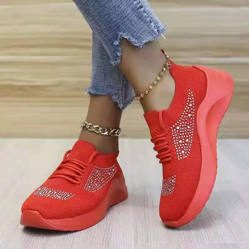 

Wholesale Cheap Women Fabrica Mesh Breathable walking shoes Non Slip Height Increasing Running Outdoor sneakers, Customized color