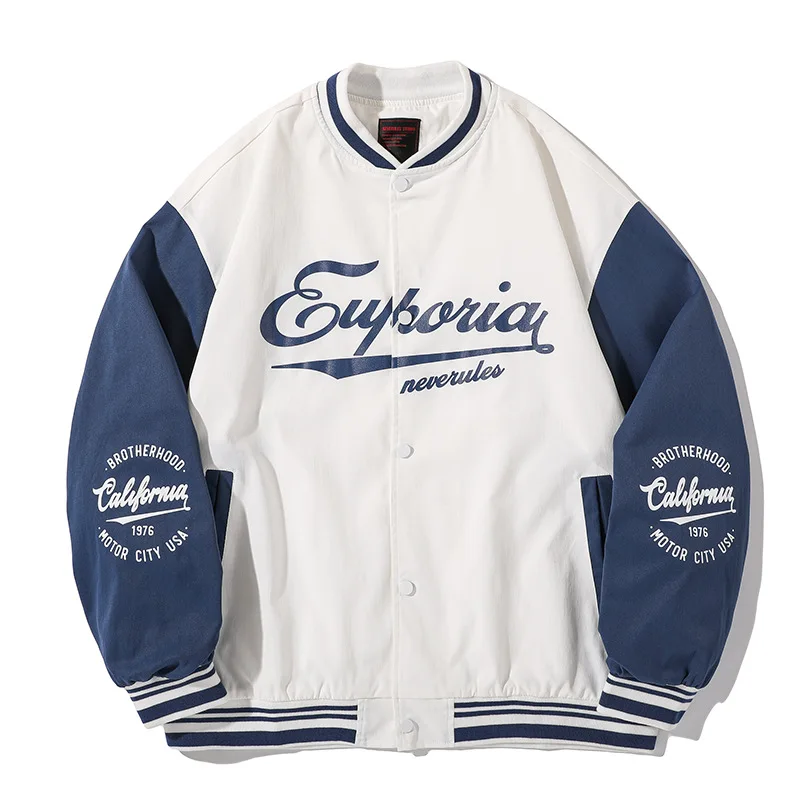 

Everland OEM custom baseball jackets jaqueta de poliester chaquetas para hombre erkek ceket giacca jaket outdoor menswear, Black, blue