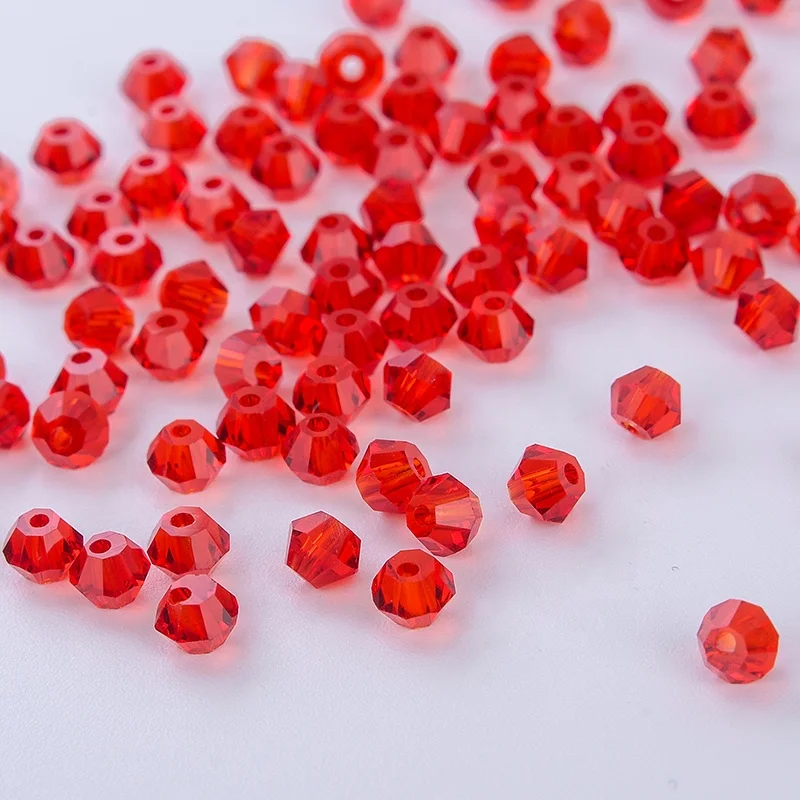 

Wholesale  Faceted Bicone Crystal Loose Beads for Jewelry Making, Light siam