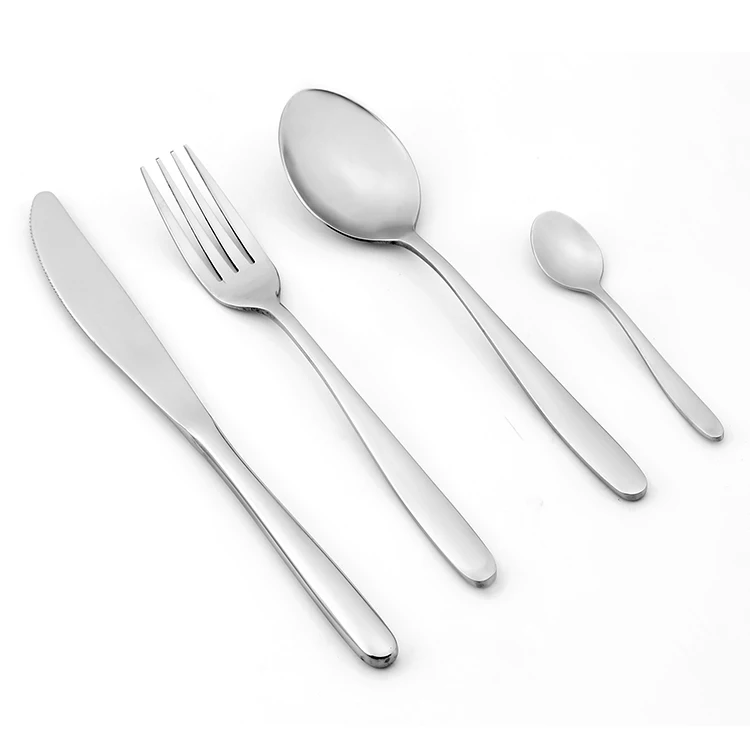 Factory Custom 304 Fork Spoon Knife Set Wholesale Stainless Steel Gold Cutlery Set Restaurant Wedding Cutlery