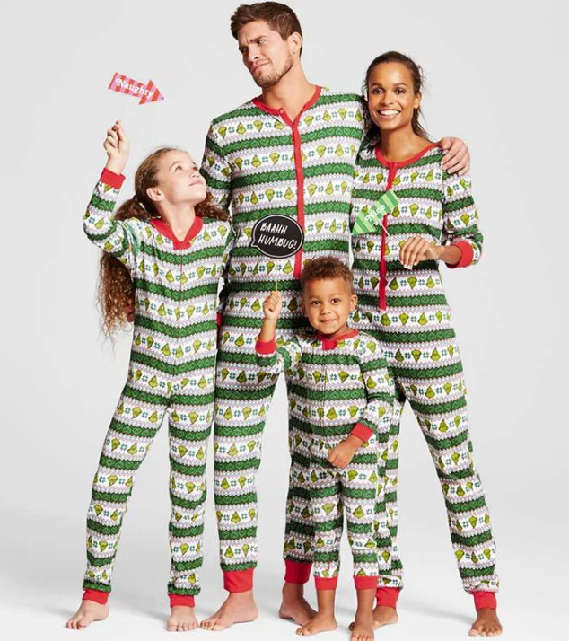 

pijama familiar OEM/ODM Wholesale Custom Christmas Matching Plaid Print Knit Holiday Pajamas Family Christmas Pyjama PJs Set