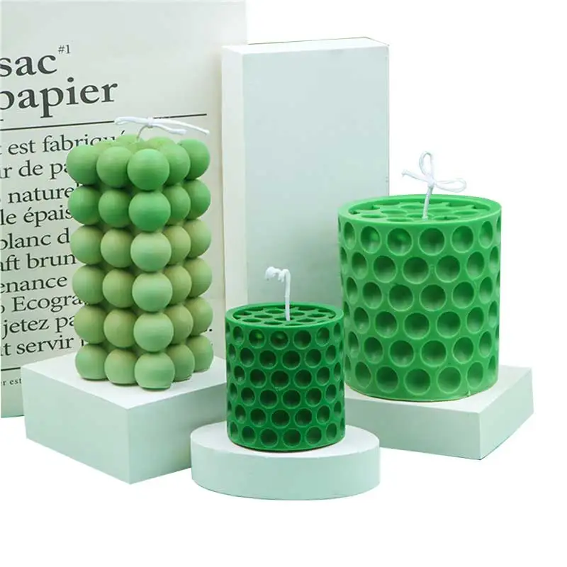 

ZO118 DIY Soybean big Bubble Rectangular honeycomb cylindrical silicone candle mold Geometric candles Molds, White