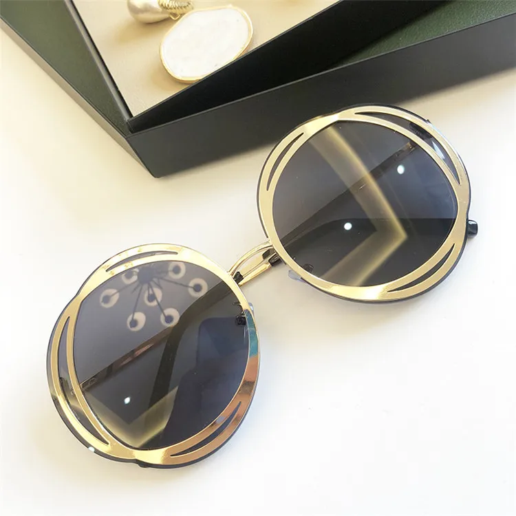 

2020 New Fashion Luxury Brand Alloy Round Sunglasses For Women Chic Circle Gradient Sun Glasses Female Shades Ins Hot, Picture shows