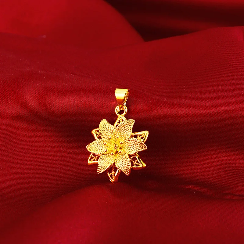 

Delicate 3D Flower Pendant 14K Gold Necklace No Chain for Women Wedding Engagement Jewelry Christmas Birthday Gifts Girlfriend