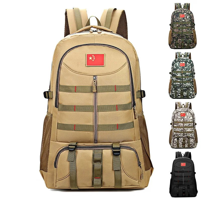 

Men Tactical Hiking Backpacks Military Army Bag Camping Trekking Rucksack Outdoor Travel Backpack Big Mochila Militar 40l 2020, Black khaki camouflage