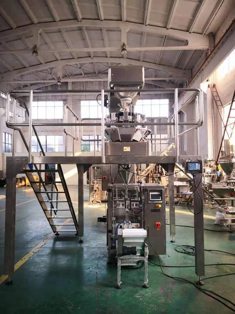 
CE automatic tobacco packaging line Z bucket feeder multihead weigher VFFS 